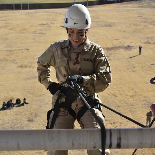 Daniels Leadership Center Cadet rappeling