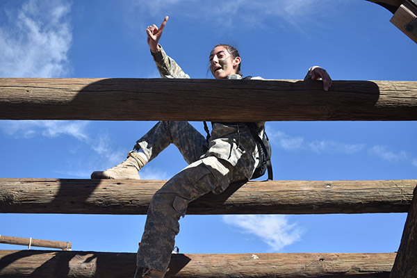 Cadet in a challenge course