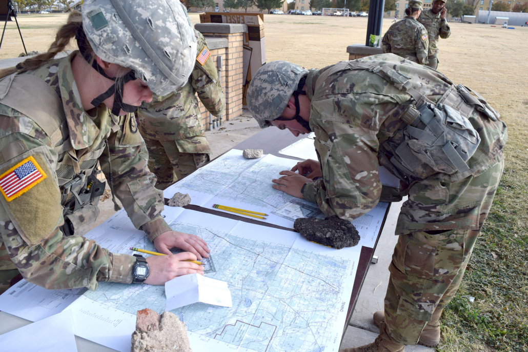 Cadets measuring maps