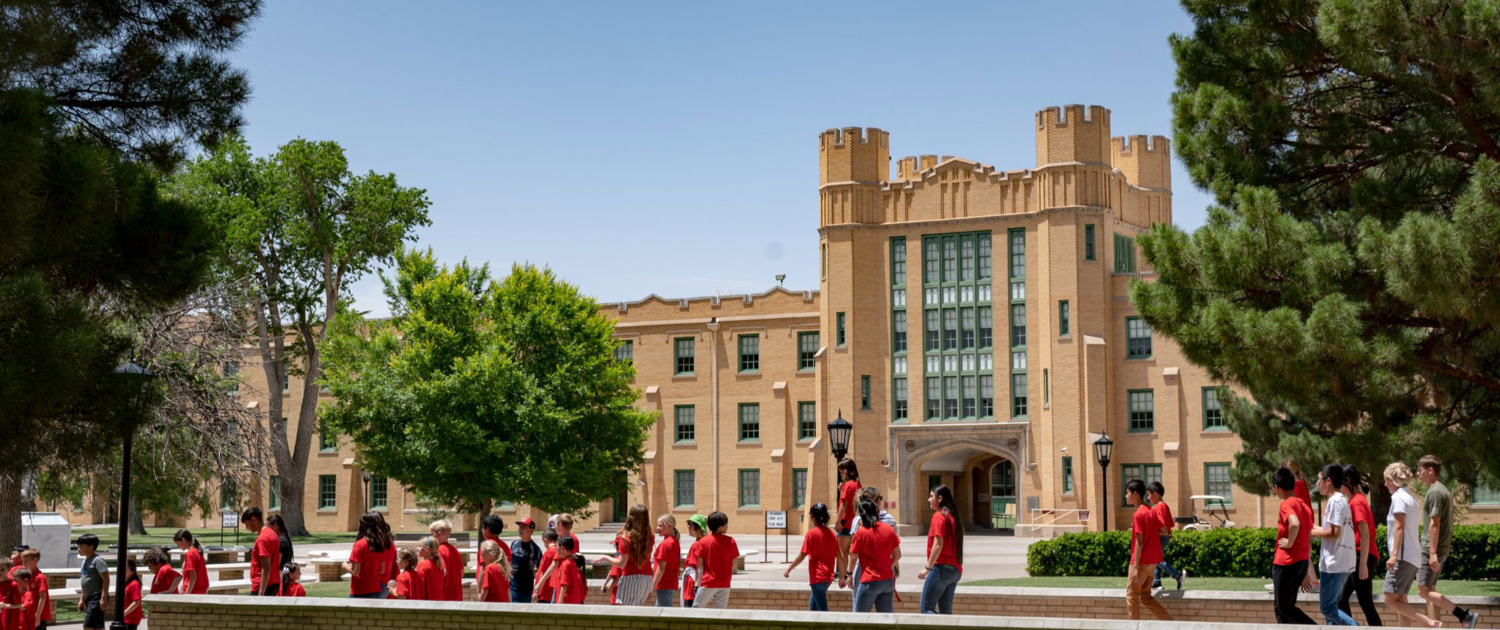 Students walking on campus